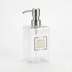B&B 300ml Empty Bottle Silver Pump — Hotel Dispenser System