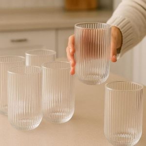 Ribbed Water Glass