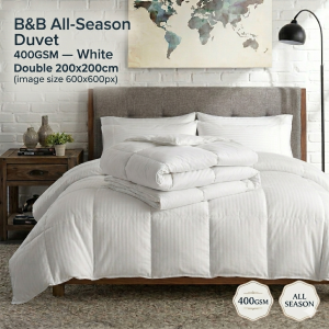 B&B All-Season Duvet 400GSM — Double White 200x200cm