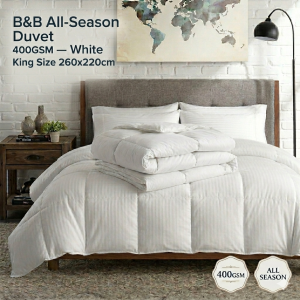 B&B All-Season Duvet 400GSM — King White 260x220cm