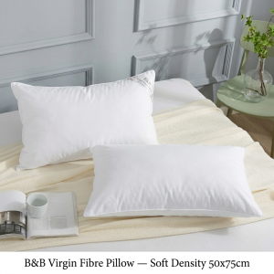 B&B Virgin Fibre Pillow — Soft Density 50x75cm
