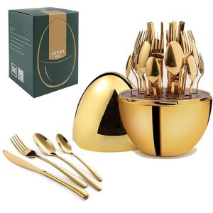 Mood Egg 24-Piece Cutlery Set with Egg Holder