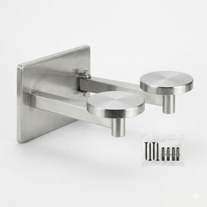 B&B Double Head Wall Bracket SS304 — Hotel Dispenser System