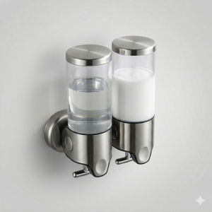 B&B Double Plastic Wall Dispenser — Hotel Dispenser System