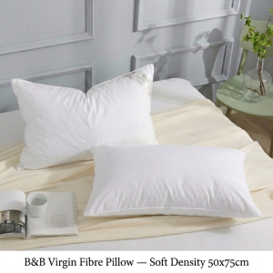 B&B Virgin Fibre Pillow — Soft Density 50x75cm
