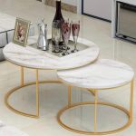 Glass Marble Nesting Table