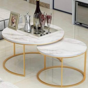 Glass Marble Nesting Table