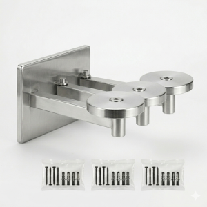 B&B Triple Head Wall Bracket SS304 — Hotel Dispenser System