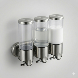 B&B Triple Plastic Wall Dispenser — Hotel Dispenser System