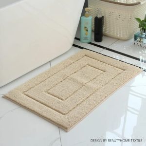 Washable Terry Cotton Bath Mat - Beige