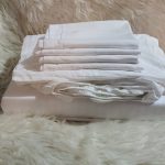 White Hotel Bed Linen Set - Flat Sheet, Fitted Sheet & Pillowcases