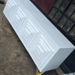 White TV Stand with Golden Legs 6ft