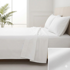 B&B 200TC Percale Cotton Flat Sheet - King (280 x 290cm)
